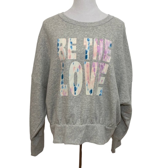 Old Navy 2XL Gray Be The Love Cropped Sweatshirt - Picture 1 of 6